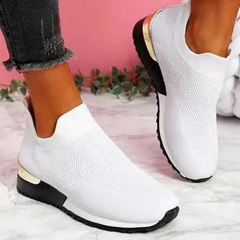 Новые женские кроссовки Slip-on для женщин, повседневные, спортивные, женские, осень 2024, белые кроссовки, женские, вулканизированные туфли 35