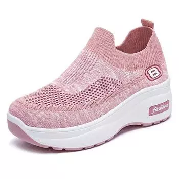 Новые женские кроссовки с увеличенной высотой, женская повседневная обувь на толстой подошве, спортивная обувь для бега на танкетке и платформе 36 чёрный