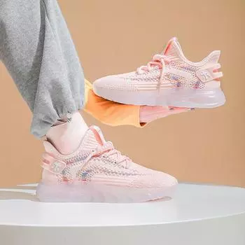 Новые женские кроссовки, женская обувь, весенне-летняя дышащая сетчатая модная повседневная женская спортивная обувь 36 белый