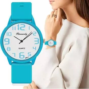Новые женские кварцевые наручные часы, круглые, силиконовые, повседневные, модные, минималистичные, женские, с большим циферблатом, с высоким качеством, женские часы светло-коричневого