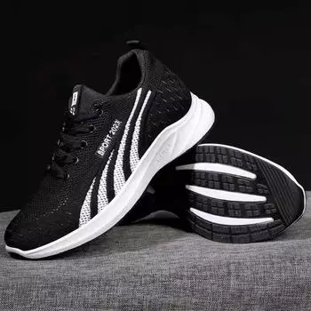 Новые женские легкие сетчатые кроссовки для бега – дышащие повседневные кроссовки на плоской подошве для весны и осени 37 чёрный