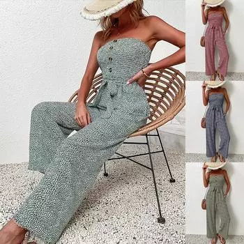 Новые женские летние комбинезоны 2023 года в Европе и США будут представлены в виде цельных брюк с бортами S жёлтый