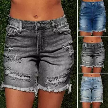 Новые женские летние короткие джинсы, джинсовые женские шорты с карманами, джинсовые шорты