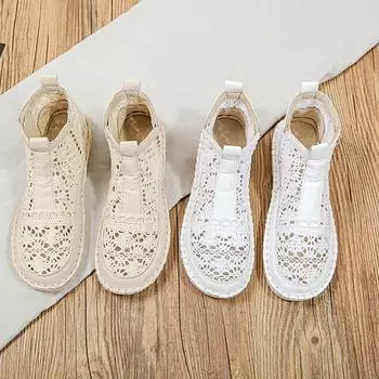 Новые женские летние туфли из дышащей сетки на шнуровке для ходьбы на мелкой подошве, новые однотонные нескользящие повседневные туфли 35-40, хит продаж 2024 года 36 абрикосовый