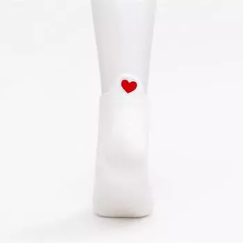 Новые женские летние весенние мультяшные хлопковые забавные носки с вышивкой красного сердца, милые цветные короткие носки до щиколотки для девочек, дропшиппинг