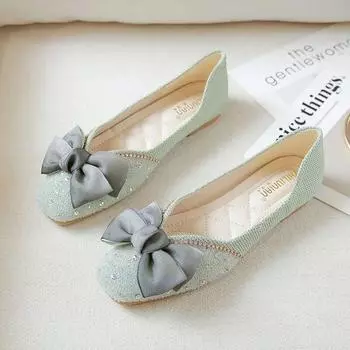 Новые женские лоферы без шнуровки, большие размеры, весна-лето, красивые туфли на плоской подошве с круглым носком и бантом, милые удобные топсайдеры для девочек 34 зелёный