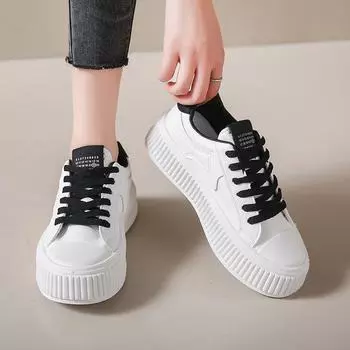 Новые женские маленькие белые туфли универсальные толстые подошвы спортивные плоские повседневные туфли на платформе кроссовки Zapatos para mujeres 36
