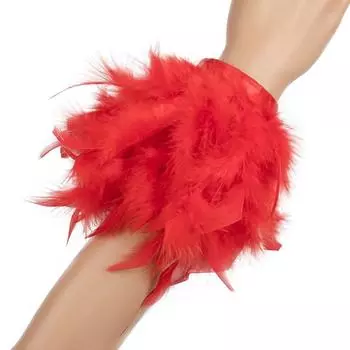 Новые женские манжеты из натурального меха с перьями, сексуальные манжеты с перьями, браслет-кнопка, рукава-запястье, съемные