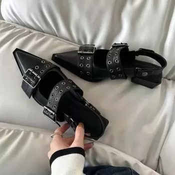 Новые женские массивные сандалии, летняя обувь, модная обувь на среднем каблуке с острым носком, вечерняя обувь, брендовая повседневная обувь, Mujer, тапочки, Zapatos 35
