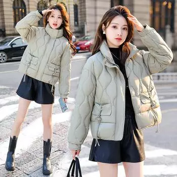 Новые женские модели на хлопковой подкладке легкие и легкие, короткие куртки модные и свободные, а также большие размеры. M белый
