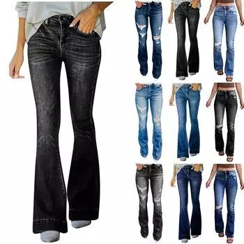 Новые женские модные эластичные тонкие брюки с высокой талией и высокой талией в стиле ретро L чёрный