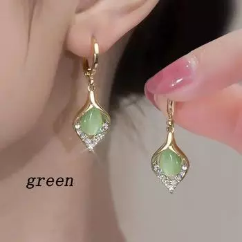 Новые женские модные геометрические серьги, темпераментные серьги-капли, подарочные серьги для девочек зелёный