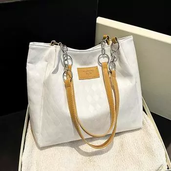 Новые женские модные повседневные высококачественные текстурные сумки-тоуты для поездок на работу, универсальные, вместительные, однотонные, наплечная сумка 30x10x24cm