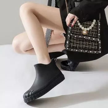 Новые женские модные резиновые сапоги с низким верхом 36