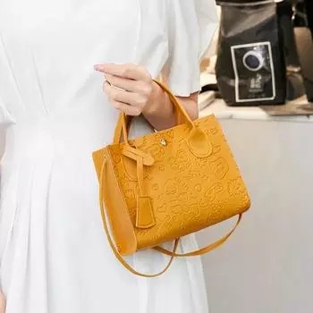 Новые женские модные сумки с милыми печатными узорами, повседневные женские сумки, свежая однотонная сумка через плечо из искусственной кожи