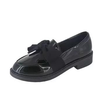 Новые женские мокасины с завязками-бабочками, женские туфли-лодочки, черные оксфорды, повседневная лакированная кожа, осенняя обувь Lolita Zapatos Mujer 35