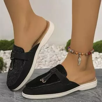 Новые женские мокасины Slip on женские туфли на плоской подошве брендовые весенне-осенние повседневные туфли на плоской подошве из кожи и кашемира, одинарные туфли большого размера 43 36 чёрный