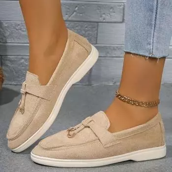 Новые женские мокасины Slip on женские туфли на плоской подошве брендовые весенне-осенние повседневные туфли на плоской подошве из кожи и кашемира, одинарные туфли большого размера 43 38