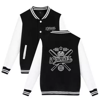 Новые женские мужские куртки куртка-бомбер Icrimax бейсбольная куртка свободного покроя хип-хоп верхняя одежда для пар колледжа одежда XS темно-синий