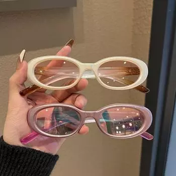 Новые женские овальные солнцезащитные очки в маленькой оправе, модные солнцезащитные очки в стиле ретро, дизайнерские женские уличные очки с защитой от ультрафиолета