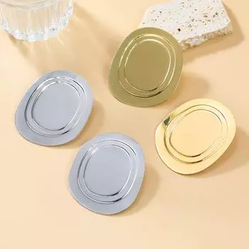 «Новые женские овальные текстурированные серьги из сплава — европейский и американский стиль» золотой