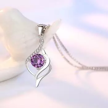 Новые женские ожерелья из стерлингового серебра 925 пробы, элегантная подвеска в форме сердца, высококачественная цепочка для ключей из циркония, длина 45 см