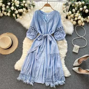 Новые женские платья весна-лето 2023 One Size чёрный