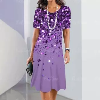 Новые женские платья, винтажные платья с принтом, элегантные повседневные платья с коротким рукавом для женщин, модные женские платья больших размеров Y2k, 2023 2XL