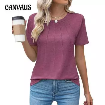 Новые женские плиссированные футболки с круглым вырезом и коротким рукавом S белый