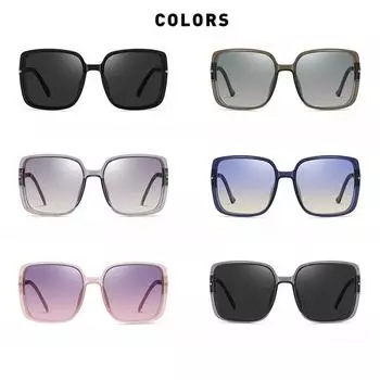 Новые женские поляризационные солнцезащитные очки, модные квадратные солнцезащитные очки TR в большой коробке с резными полыми декоративными солнцезащитными очками