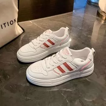 Новые женские повседневные кроссовки для ходьбы, осенние кроссовки на плоской подошве из кожи высокого качества, модные дизайнерские кроссовки на плоской подошве для женщин 35