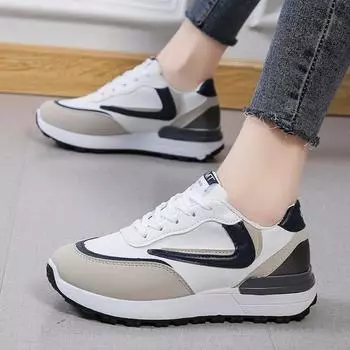 Новые женские повседневные кроссовки, летняя обувь, женская модная дышащая спортивная обувь на шнуровке для женщин, дизайнерская обувь для ходьбы на платформе 35 белый