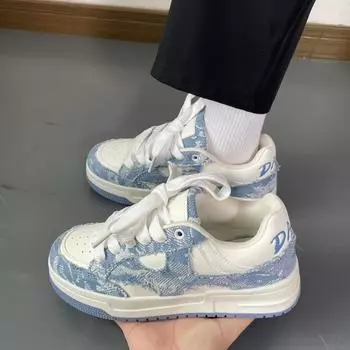 Новые женские повседневные прогулочные туфли, летние кожаные кроссовки высокого качества на плоской подошве со шнуровкой, модные женские кроссовки на плоской подошве 35 белый