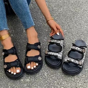 Новые женские повседневные римские дизайнерские сандалии на платформе, летняя обувь для отдыха на открытом воздухе, пляжные удобные сандалии, трендовая обувь для женщин 35