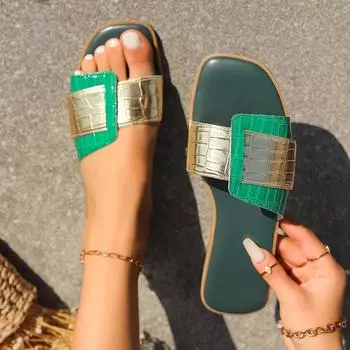 Новые женские повседневные тапочки на плоской подошве, удобные пляжные тапочки с квадратной головкой и каменным узором, модные пляжные тапочки одного цвета 36 белый