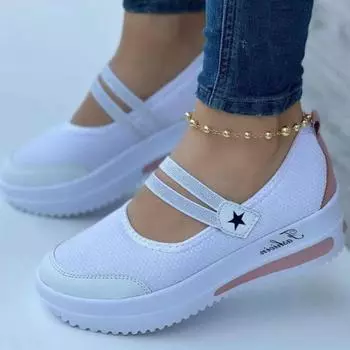 Новые женские повседневные туфли на плоской подошве, модная обувь на танкетке и платформе, классические удобные нескользящие лоферы Tenis Corrida Feminino 35 красный