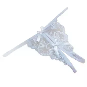 Новые женские прозрачные трусики с открытой вилкой и бантом. Рекомендуемые сексуальные трусики с ремешками.