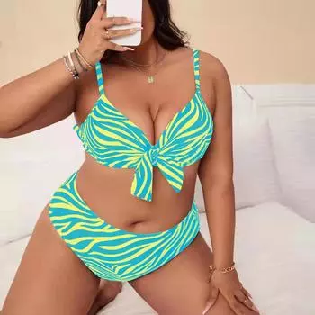 Новые женские разделенные купальники с цветочным принтом, модные купальники больших размеров, модные купальники мм 0XL