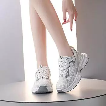 новые женские роскошные сетчатые дышащие кроссовки на толстой подошве повседневная спортивная обувь женская теннисная вулканизированная обувь на толстой подошве 35