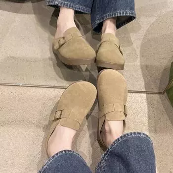 Новые женские сабо для женщин, модные замшевые мюли, классические пробковые противоскользящие тапочки для улицы с поддержкой свода стопы 35