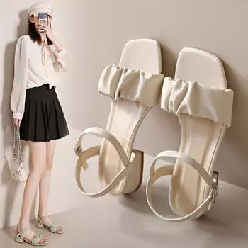 Новые женские сандалии на высоком каблуке с юбкой, летняя одежда линии с темпераментной женской обувью, одинарная повседневная обувь в сказочном стиле 35