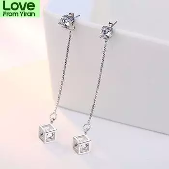 Новые женские серьги-гвоздики из стерлингового серебра 925 пробы с квадратной линией ушей, универсальные серьги-гвоздики из жемчуга, высококачественные серьги-гвоздики из циркония