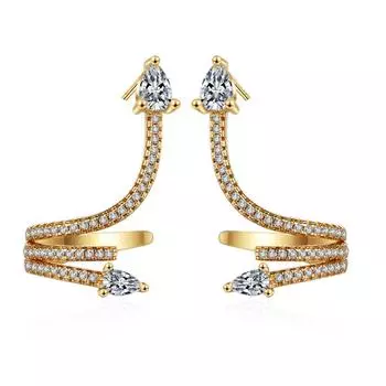 Новые женские серьги-гвоздики в форме змеи, серебряные, 925 пробы, роскошные микро-инкрустированные цирконием, пара сережек-колец для пирсинга, ювелирные изделия, подарок