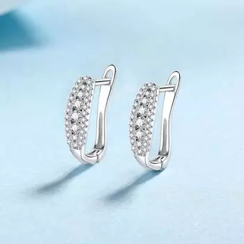 Новые женские серьги из стерлингового серебра, инкрустированные муассанитом, универсальные, простые и персонализированные серьги. 925 silver