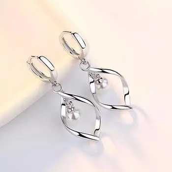 Новые женские серьги из стерлингового серебра 925 пробы с подвеской и жемчугом, универсальные серьги-подвески, ювелирные изделия в подарок