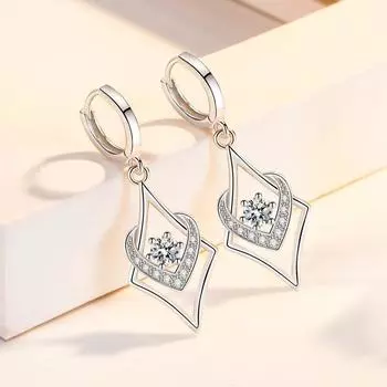 Новые женские серьги из стерлингового серебра 925 пробы, модные серьги-гвоздики в форме сердца с цирконием в форме капли воды, ювелирные изделия в подарок