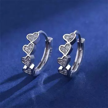 Новые женские серьги из стерлингового серебра 925 пробы, модные роскошные серьги в форме сердца с микро-инкрустацией цирконием, пара сережек-гвоздиков, ювелирный подарок