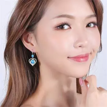 Новые женские серьги из стерлингового серебра 925 пробы с подвеской в форме сердца, высококачественные микро-серьги, модные ювелирные изделия, подарок