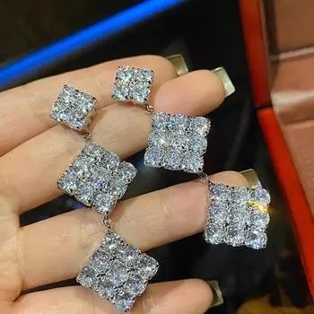 Новые женские серьги, модные креативные женские серьги серебряный