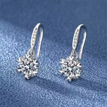 Новые женские серьги-подвески в виде снежинок, серьги-гвоздики из серебра 925 пробы с микро-инкрустацией цирконием, роскошные серьги-кольца для пирсинга, ювелирные изделия в подарок